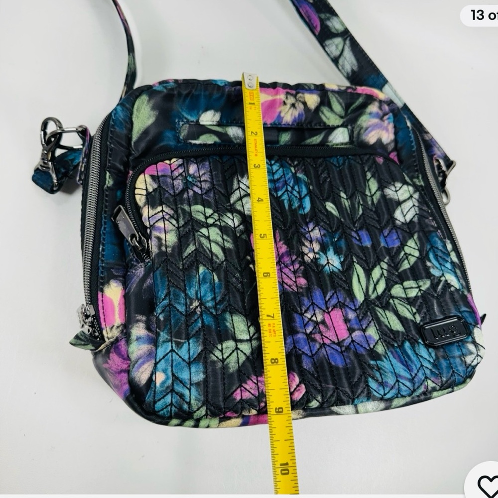 LUG Ranger Crossbody Shoulder Bag Bloom Black Floral Quilted - Picture 9 of 14